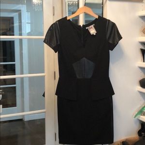 Yoana Baraschi Black dress with leather trim